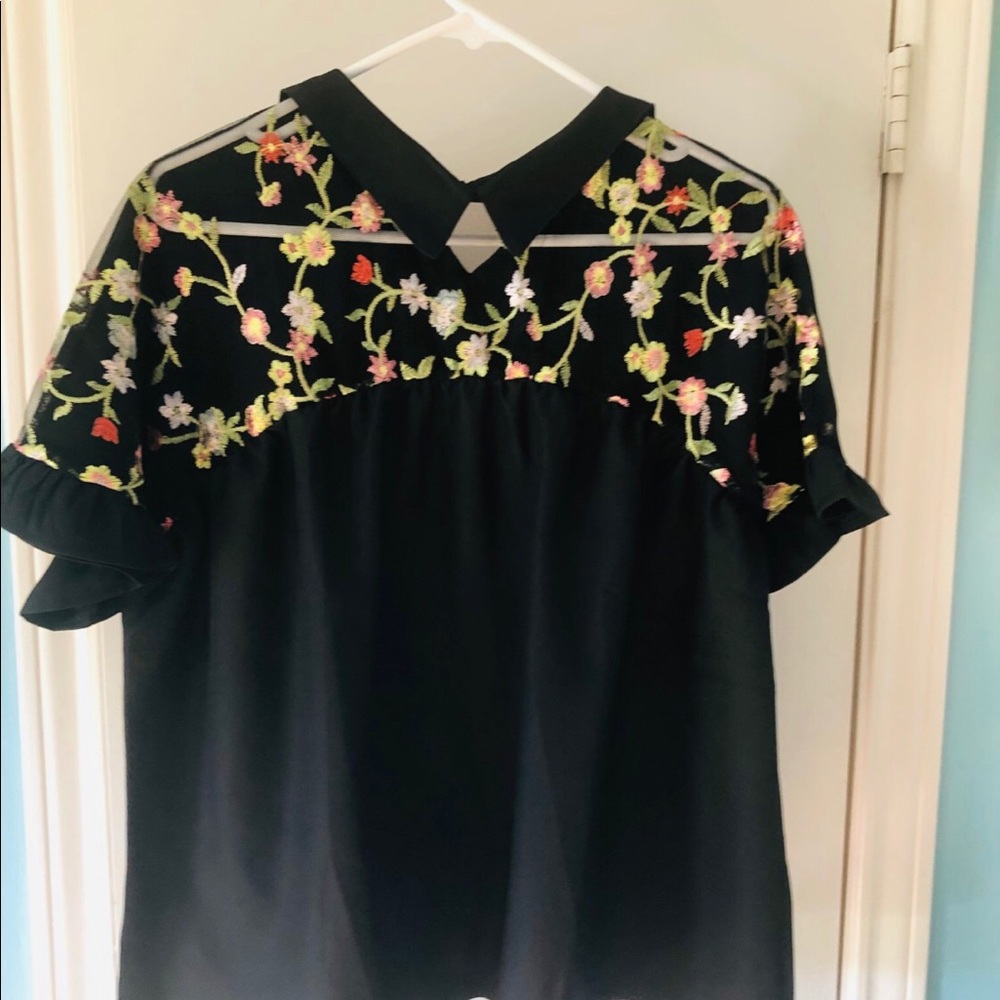 Mesh collar top